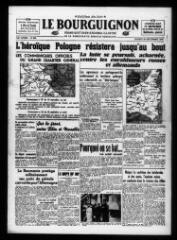 4 vues - Le Bourguignon : grand quotidien régional illustré de la démocratie radicale-socialiste, n° 260, mercredi 20 septembre 1939 (ouvre la visionneuse)