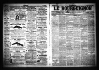 3 vues - Le Bourguignon : journal de la démocratie radicale-socialiste, n° 228, jeudi 29 septembre 1904 (ouvre la visionneuse)
