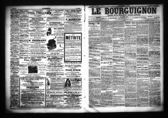 3 vues - Le Bourguignon : journal de la démocratie radicale-socialiste, n° 168, samedi 21 juillet 1906 (ouvre la visionneuse)