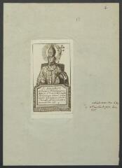 1 vue - Portrait de Saint-Honobert, de Tonnerre, religieux puis abbé de Saint-Pierre-le-Vif (Sens), archevêque de Sens, décédé en 655 (ouvre la visionneuse)