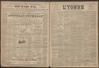 3 vues - L\'Yonne : journal du département, n° 58, mardi 15 mai 1888 (ouvre la visionneuse)