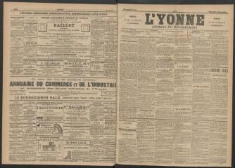 3 vues - L\'Yonne : journal du département, n° 14, vendredi 17 janvier 1890 (ouvre la visionneuse)
