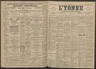 3 vues - L\'Yonne : journal du département, n° 144, mercredi 25 juin 1890 (ouvre la visionneuse)