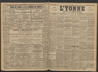 3 vues - L\'Yonne : journal du département, n° 204, samedi 6 septembre 1890 (ouvre la visionneuse)