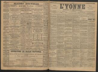3 vues - L\'Yonne : journal du département, n° 265, mercredi 19 novembre 1890 (ouvre la visionneuse)