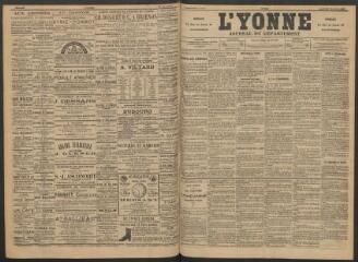 3 vues - L\'Yonne : journal du département, n° 266, jeudi 20 novembre 1890 (ouvre la visionneuse)