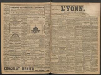 3 vues - L\'Yonne : journal du département, n° 272, jeudi 27 novembre 1890 (ouvre la visionneuse)