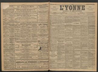 3 vues - L\'Yonne : journal du département, n° 273, vendredi 28 novembre 1890 (ouvre la visionneuse)
