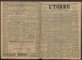 3 vues - L\'Yonne : journal du département, n° 284, jeudi 11 décembre 1890 (ouvre la visionneuse)