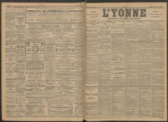 3 vues - L\'Yonne : journal du département, n° 294, mardi 23 décembre 1890 (ouvre la visionneuse)