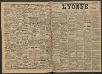 3 vues - L\'Yonne : journal du département, n° 61, lundi 14 mars 1892 (ouvre la visionneuse)