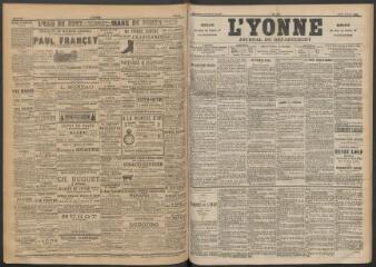 3 vues - L\'Yonne : journal du département, n° 138, jeudi 16 juin 1892 (ouvre la visionneuse)