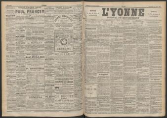 3 vues - L\'Yonne : journal du département, n° 162, vendredi 15 juillet 1892 (ouvre la visionneuse)