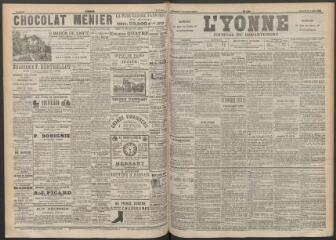 3 vues - L\'Yonne : journal du département, n° 163, samedi 16 juillet 1892 (ouvre la visionneuse)