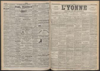 3 vues - L\'Yonne : journal du département, n° 167, jeudi 21 juillet 1892 (ouvre la visionneuse)