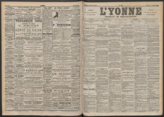 3 vues - L\'Yonne : journal du département, n° 226, samedi 1 octobre 1892 (ouvre la visionneuse)