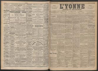 3 vues - L\'Yonne : journal du département, n° 232, samedi 8 octobre 1892 (ouvre la visionneuse)