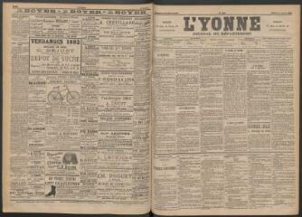 3 vues - L\'Yonne : journal du département, n° 234, mardi 11 octobre 1892 (ouvre la visionneuse)