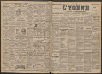 3 vues - L\'Yonne : journal du département, n° 256, lundi 7 novembre 1892 (ouvre la visionneuse)