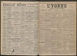 3 vues - L\'Yonne : journal du département, n° 281, vendredi 2 décembre 1892 (ouvre la visionneuse)
