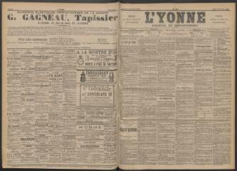 3 vues - L\'Yonne : journal du département, n° 283, lundi 5 décembre 1892 (ouvre la visionneuse)