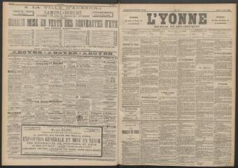 3 vues - L\'Yonne : journal du département, n° 71, lundi 27 mars 1893 (ouvre la visionneuse)