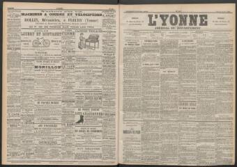 3 vues - L\'Yonne : journal du département, n° 110, samedi 13 mai 1893 (ouvre la visionneuse)