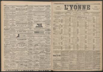 3 vues - L\'Yonne : journal du département, n° 190, lundi 21 août 1893 (ouvre la visionneuse)