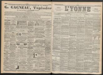3 vues - L\'Yonne : journal du département, n° 121, lundi 28 mai 1894 (ouvre la visionneuse)