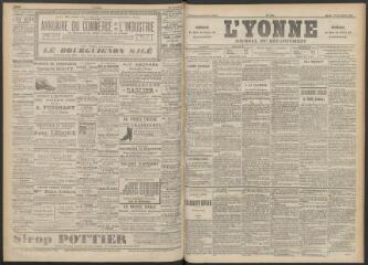 3 vues - L\'Yonne : journal du département, n° 274, mardi 27 novembre 1894 (ouvre la visionneuse)