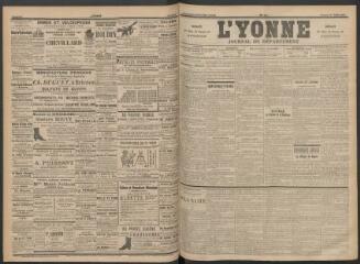 3 vues - L\'Yonne : journal du département, n° 92, samedi 20 avril 1895 (ouvre la visionneuse)