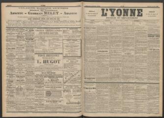 3 vues - L\'Yonne : journal du département, n° 82, samedi 10 avril 1897 (ouvre la visionneuse)