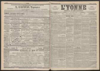 3 vues - L\'Yonne : journal du département, n° 76, samedi 2 avril 1898 (ouvre la visionneuse)
