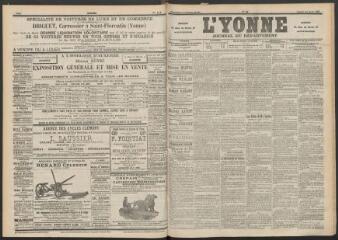 3 vues - L\'Yonne : journal du département, n° 99, samedi 30 avril 1898 (ouvre la visionneuse)