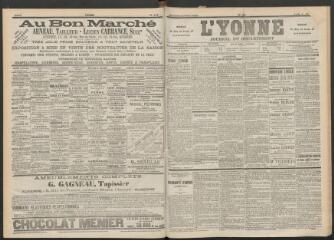 3 vues - L\'Yonne : journal du département, n° 100, lundi 2 mai 1898 (ouvre la visionneuse)