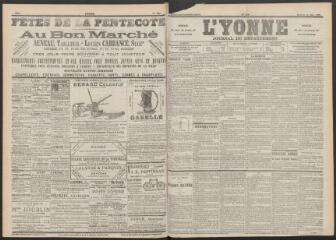 3 vues - L\'Yonne : journal du département, n° 119, mercredi 25 mai 1898 (ouvre la visionneuse)
