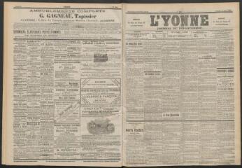 3 vues - L\'Yonne : journal du département, n° 139, samedi 18 juin 1898 (ouvre la visionneuse)