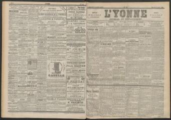 3 vues - L\'Yonne : journal du département, n° 148, mercredi 29 juin 1898 (ouvre la visionneuse)