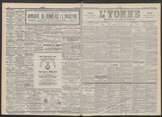 3 vues - L\'Yonne : journal du département, n° 284, vendredi 9 décembre 1898 (ouvre la visionneuse)