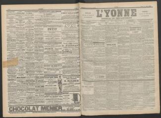 3 vues - L\'Yonne : journal du département, n° 55, mardi 7 mars 1899 (ouvre la visionneuse)