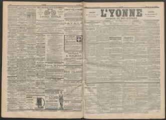 3 vues - L\'Yonne : journal du département, n° 90, mercredi 19 avril 1899 (ouvre la visionneuse)