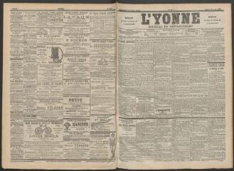 3 vues - L\'Yonne : journal du département, n° 99, samedi 29 avril 1899 (ouvre la visionneuse)