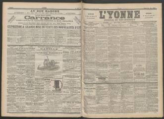 3 vues - L\'Yonne : journal du département, n° 116, samedi 20 mai 1899 (ouvre la visionneuse)