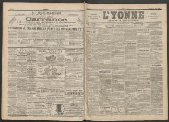 3 vues - L\'Yonne : journal du département, n° 121, samedi 27 mai 1899 (ouvre la visionneuse)