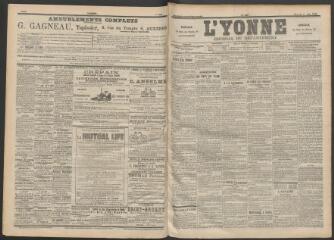 3 vues - L\'Yonne : journal du département, n° 126, vendredi 2 juin 1899 (ouvre la visionneuse)