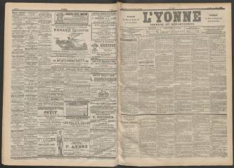 3 vues - L\'Yonne : journal du département, n° 128, lundi 5 juin 1899 (ouvre la visionneuse)