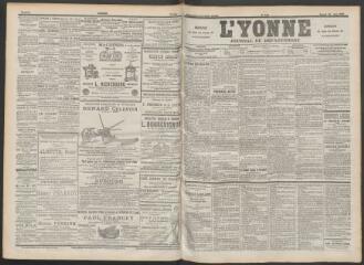 3 vues - L\'Yonne : journal du département, n° 145, samedi 24 juin 1899 (ouvre la visionneuse)