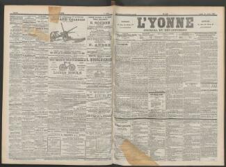 3 vues - L\'Yonne : journal du département, n° 158, lundi 10 juillet 1899 (ouvre la visionneuse)