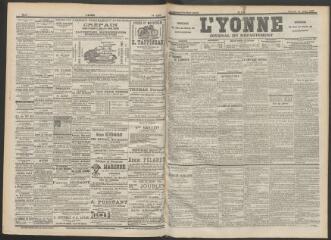 3 vues - L\'Yonne : journal du département, n° 159, mercredi 12 juillet 1899 (ouvre la visionneuse)
