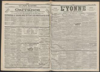 3 vues - L\'Yonne : journal du département, n° 160, jeudi 13 juillet 1899 (ouvre la visionneuse)